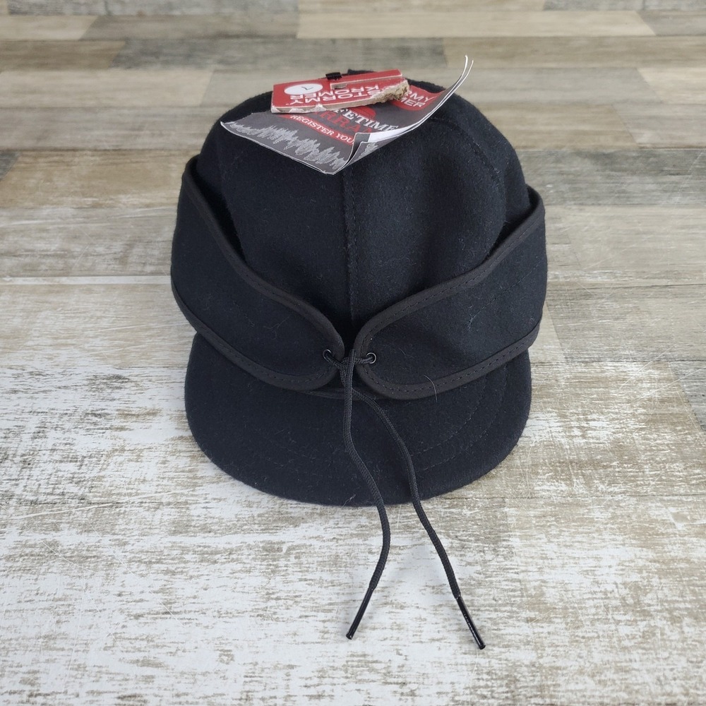 Stormy Kromer The‎ Original Cap Black Ear Flaps Size 7 Made In USA